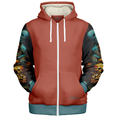 Chokefish™ Microfleece Zip-Up Hoodie Skulls-001
